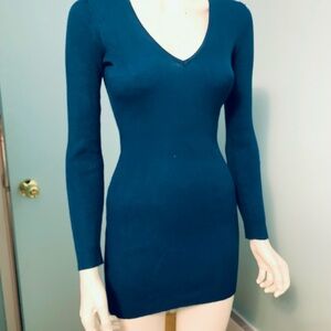 Dark teal sweater dress